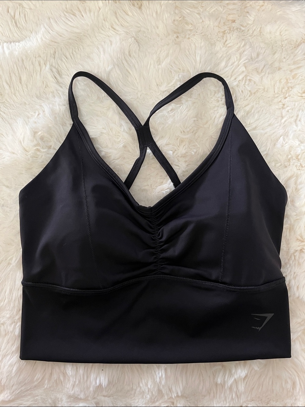 Gymshark Black Ruched Crisscross Sports Bralette